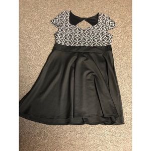 Sparkly Keyhole Skater Dress